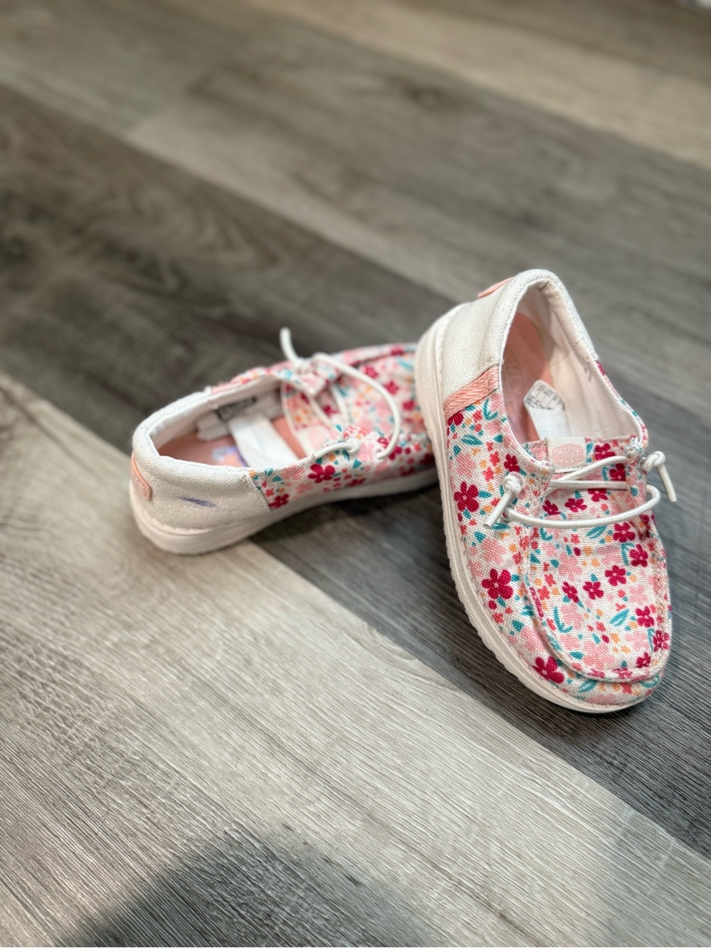 Hey Dude Kids Floral Canvas Sneakers - Pink & Teal